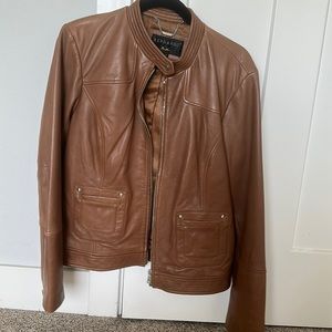 Brown leather jacket